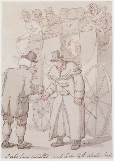 I could have travelled much cheaper by the opposition coach by Thomas Rowlandson